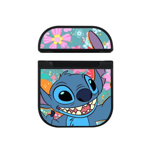 Stitch Happy with a Smile Hard Plastic Case Cover For Apple Airpods-Xtracase