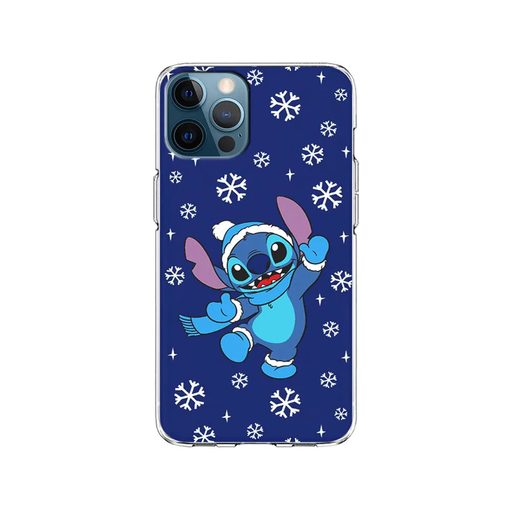 Stitch Navy Winter iPhone 13 Pro Case-Clear Soft Case-Xtracase