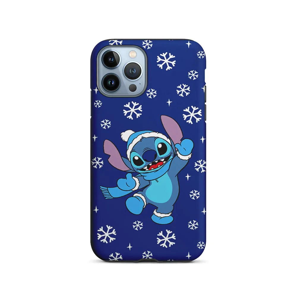 Stitch Navy Winter iPhone 13 Pro Case-2 in 1 Tough Case-Xtracase