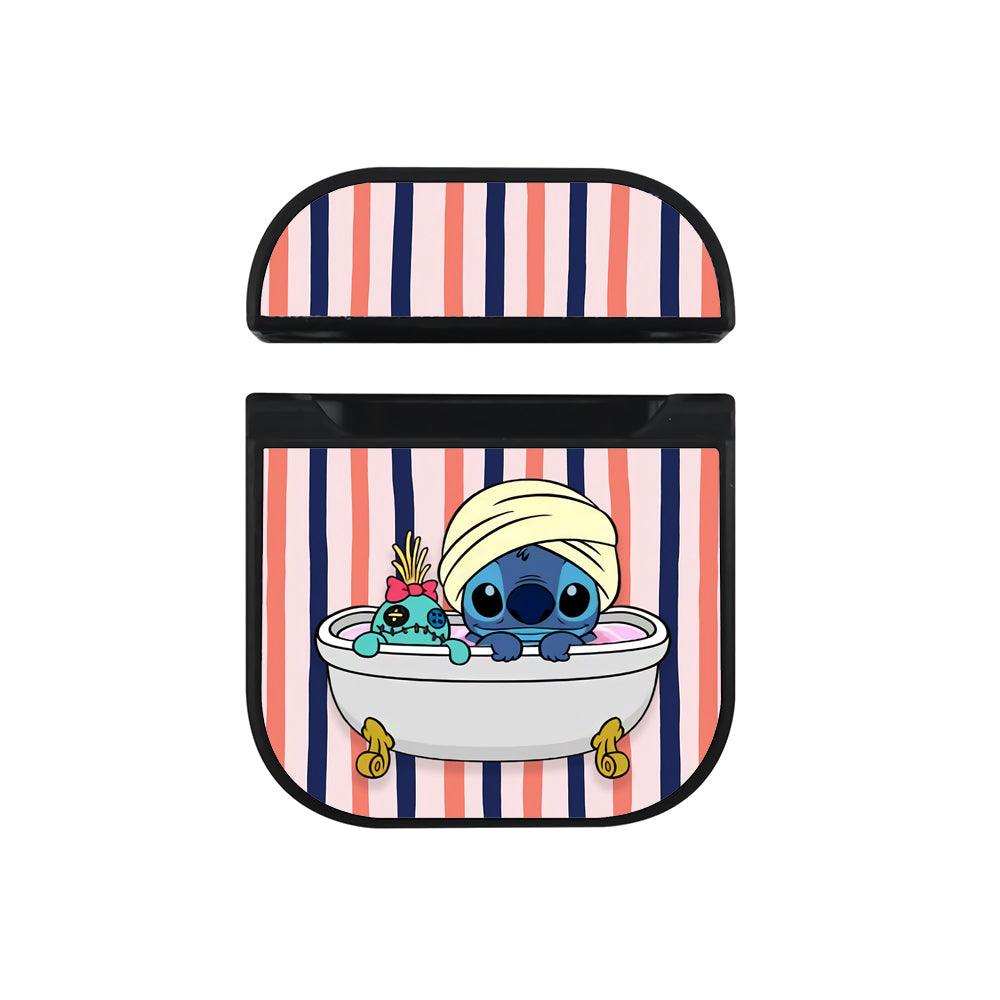 Stitch The Joy of Bathing Hard Plastic Case Cover For Apple Airpods-Xtracase