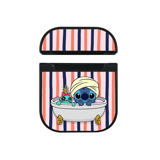 Stitch The Joy of Bathing Hard Plastic Case Cover For Apple Airpods-Xtracase