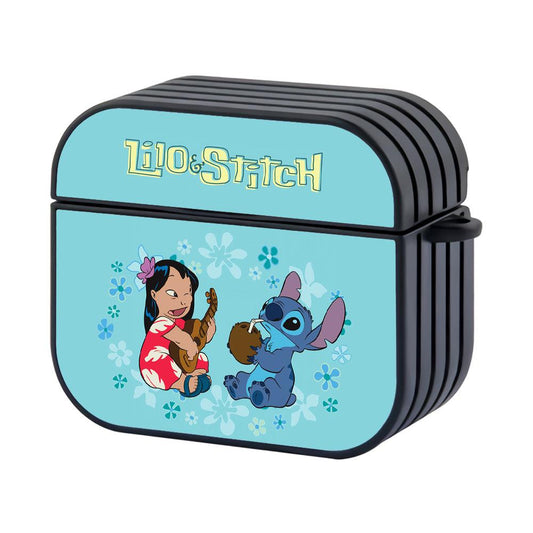 Stitch and Lilo a Day in Plesure Hard Plastic Case Cover For Apple Airpods 4-Xtracase