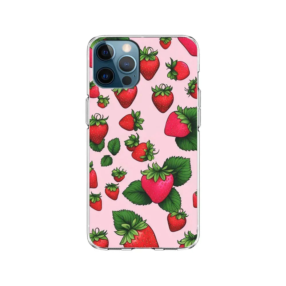 Strawberry Summer Fruit iPhone 15 Pro Max Case-Clear Soft Case-Xtracase