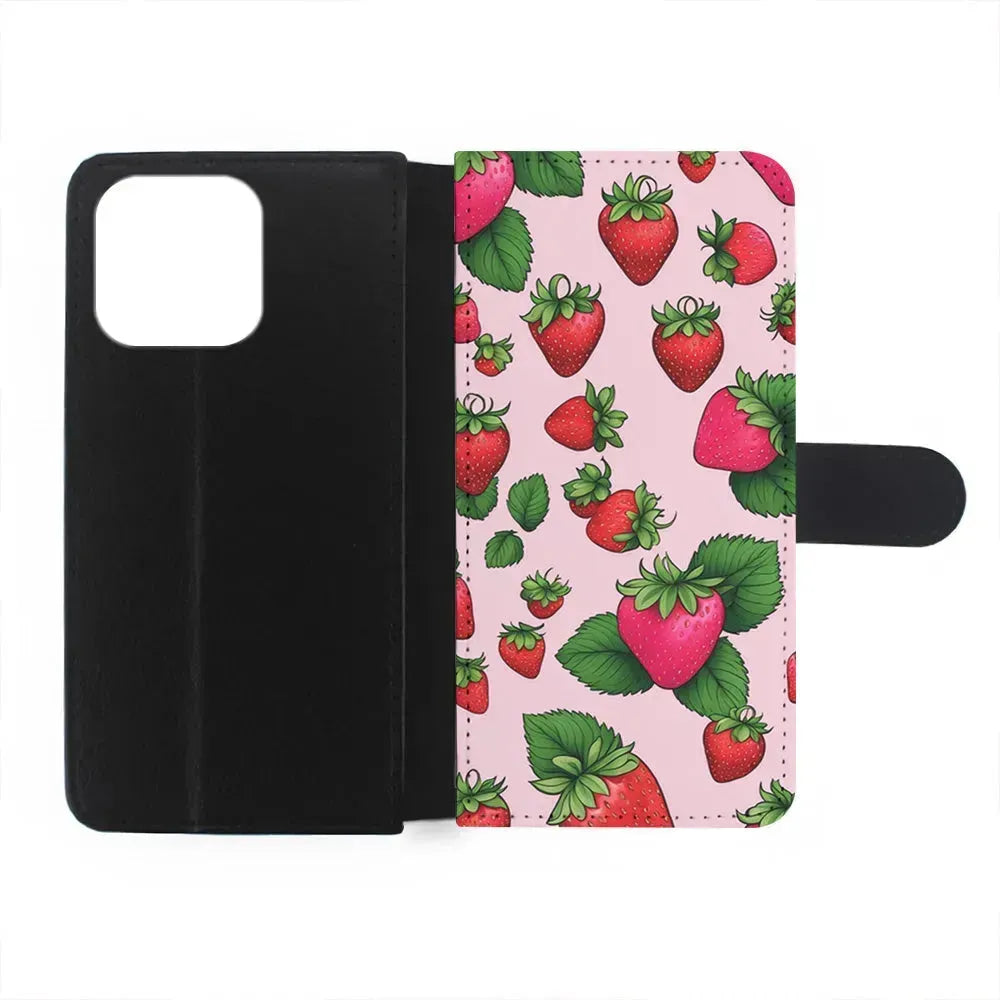 Strawberry Summer Fruit iPhone 15 Pro Max Case-Flip Wallet Case-Xtracase