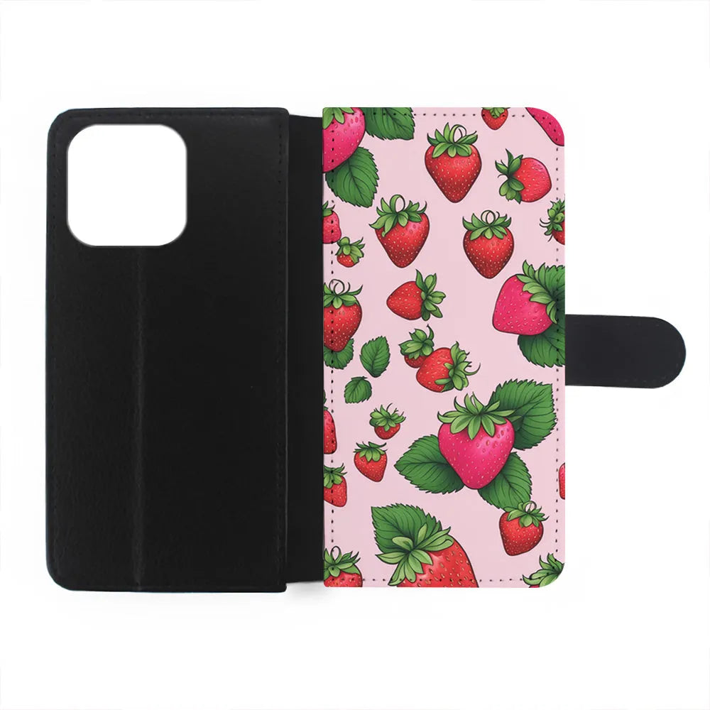 Strawberry Summer Fruit iPhone 13 Pro Case-Flip Wallet Case-Xtracase