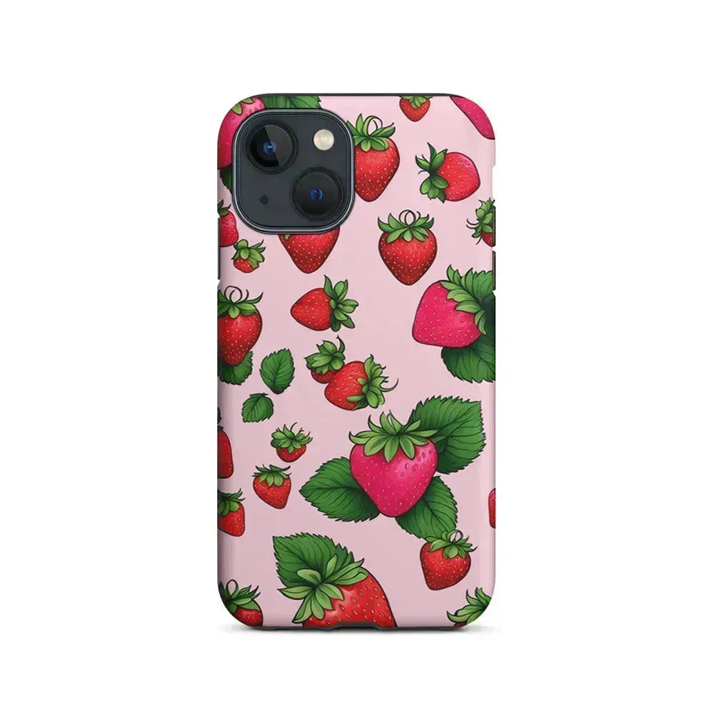 Strawberry Summer Fruit iPhone 13 Mini Case-2 in 1 Tough Case-Xtracase