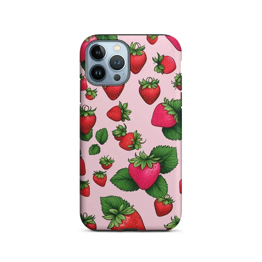 Strawberry Summer Fruit iPhone 15 Pro Max Case-2 in 1 Tough Case-Xtracase