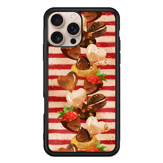 Strawberry in Chocolate and Cookie iPhone 16 Pro Max Case - iPhone 16 Pro Max