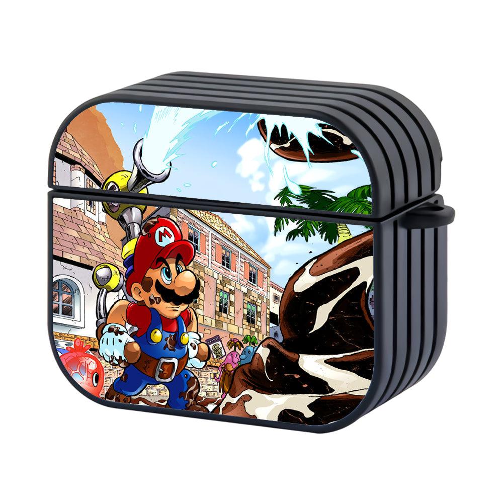 Super Mario Sludge Cleaning Spray Hard Work Apple Airpods 4 Case-Xtracase