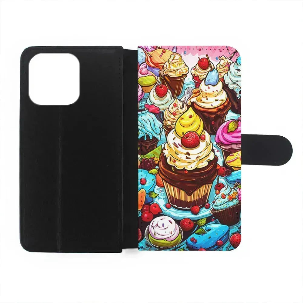 Sweet Desserts Food Doodle iPhone 13 Mini Case-Flip Wallet Case-Xtracase