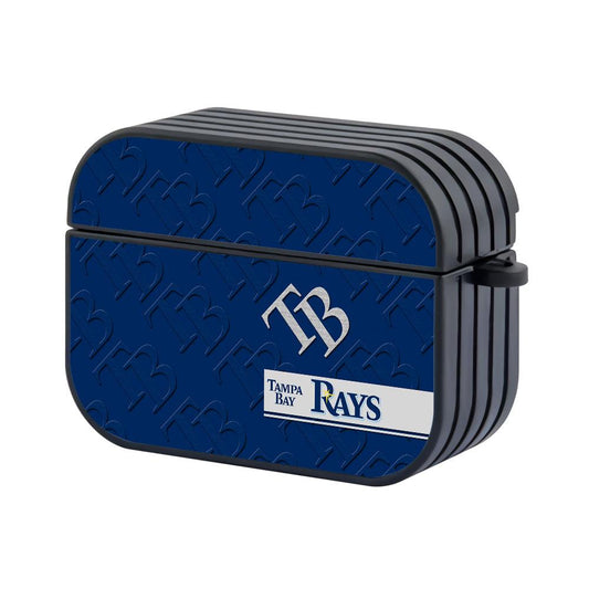 Tampa Bay Rays MLB Slope of Pattern Logos Hard Plastic Case Cover For Apple Airpods Pro-Xtracase