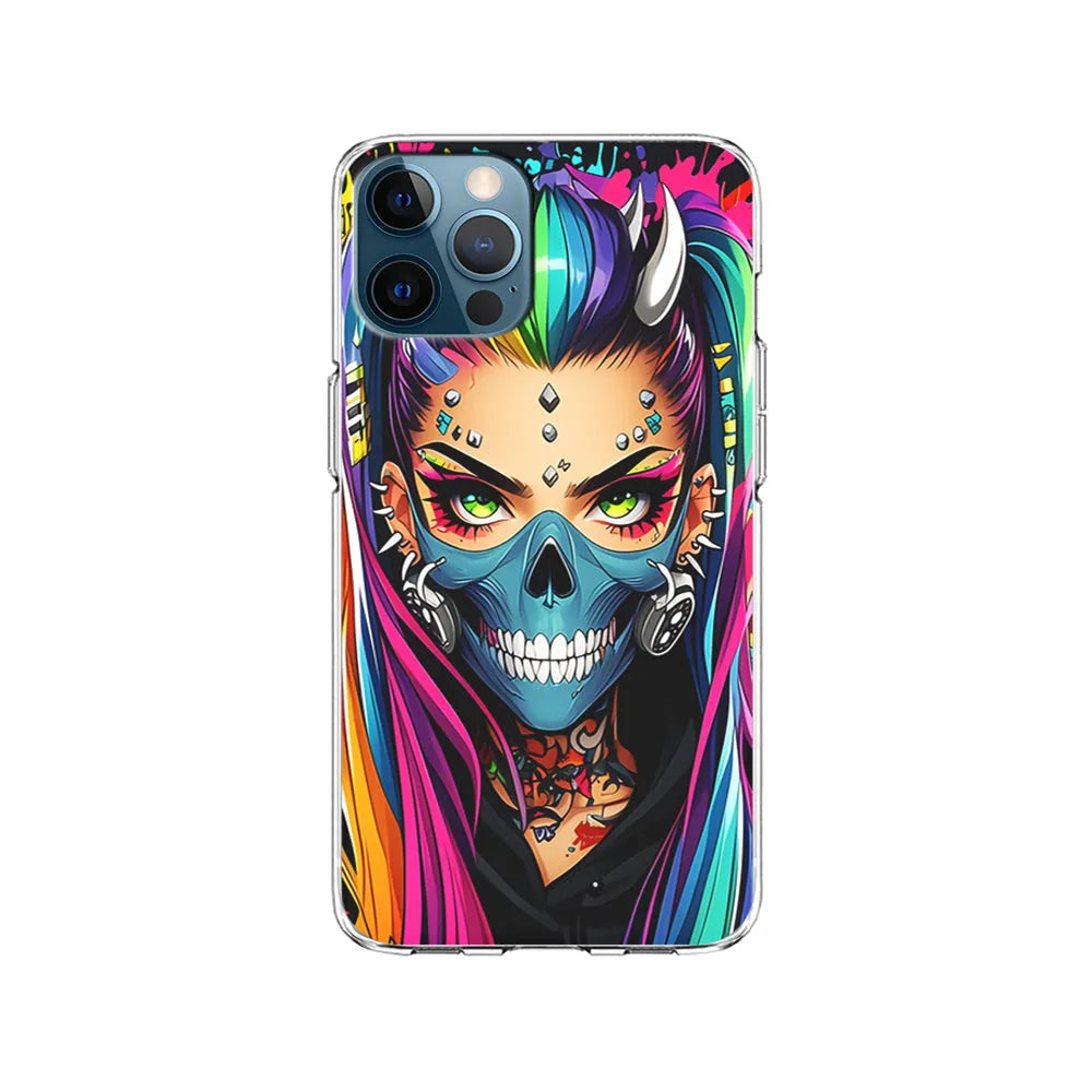 Tattooed Girl with Mask iPhone 13 Pro Case-Clear Soft Case-Xtracase
