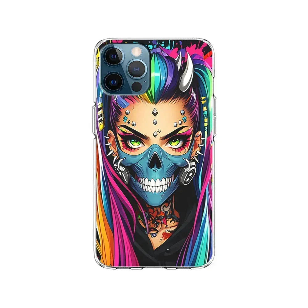 Tattooed Girl with Mask iPhone 15 Pro Max Case-Clear Soft Case-Xtracase