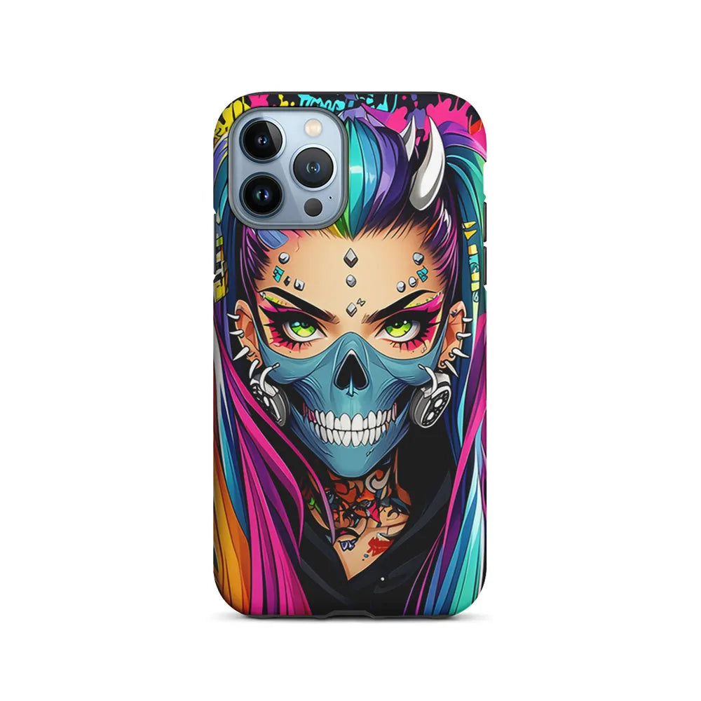 Tattooed Girl with Mask iPhone 13 Pro Case-2 in 1 Tough Case-Xtracase