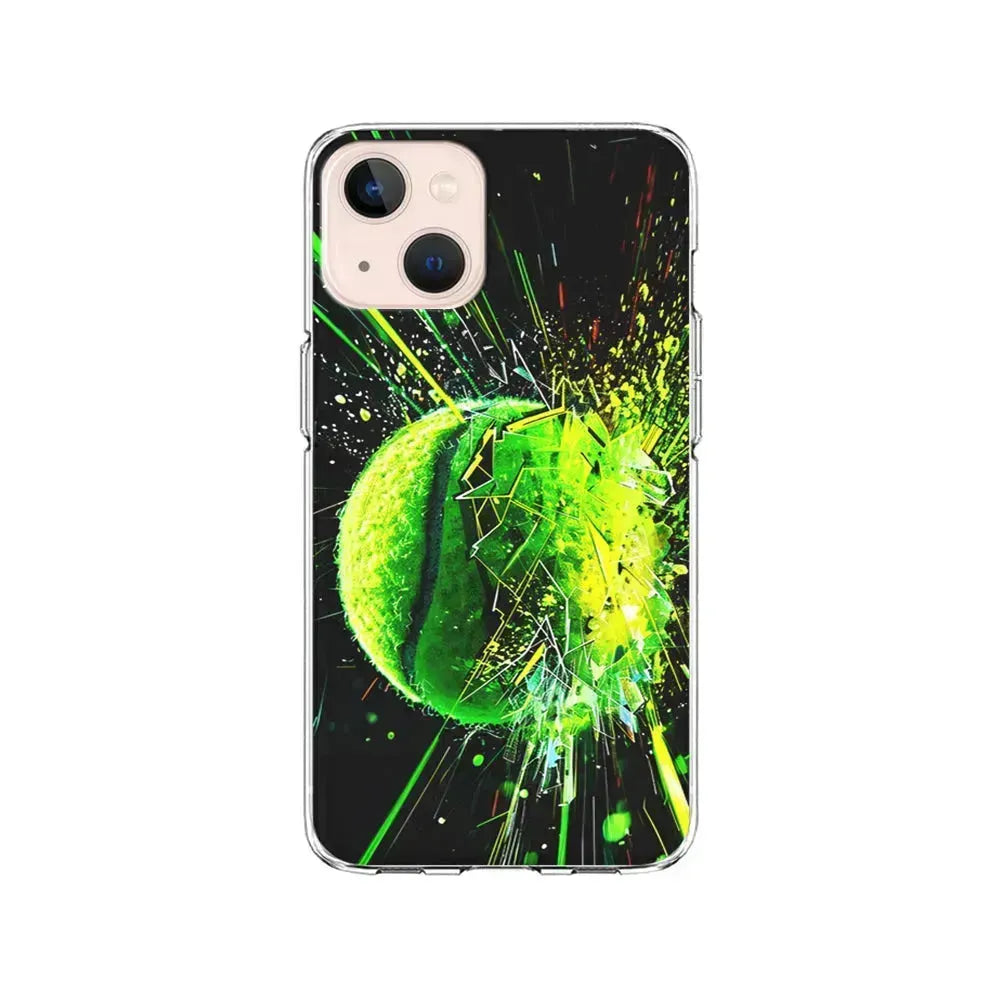 Tennis Ball Breaks Glass iPhone 13 Mini Case-Clear Soft Case-Xtracase