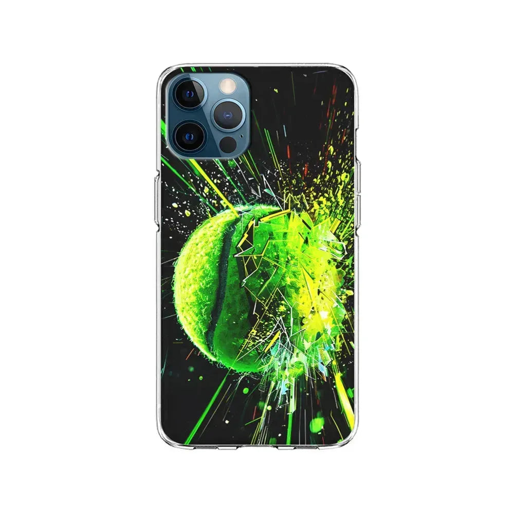 Tennis Ball Breaks Glass iPhone 15 Pro Max Case-Clear Soft Case-Xtracase