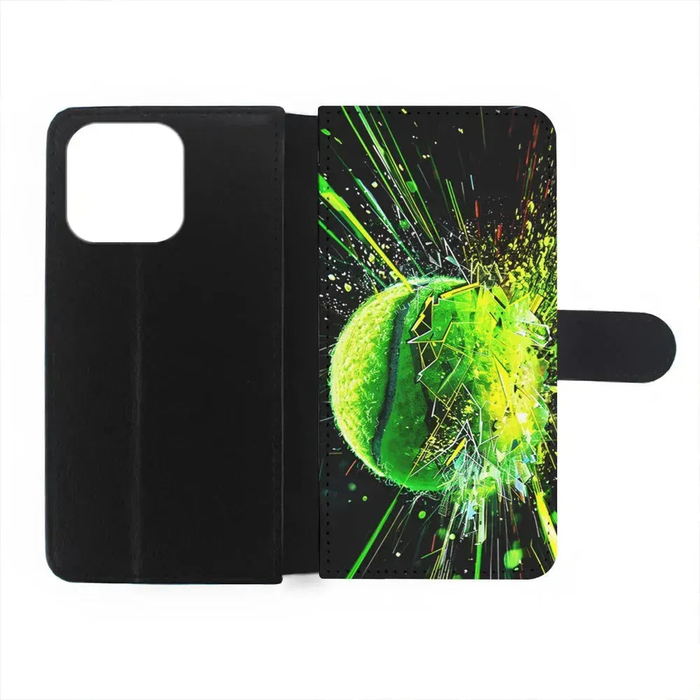 Tennis Ball Breaks Glass iPhone 15 Pro Max Case-Flip Wallet Case-Xtracase