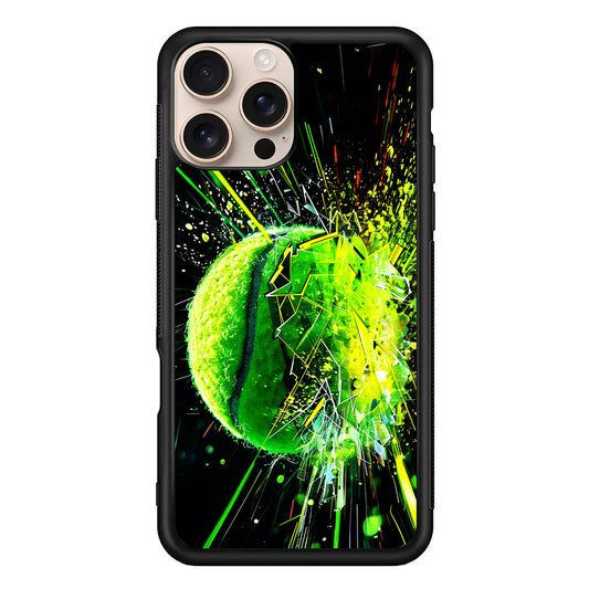 Tennis Ball Breaks Glass iPhone 16 Pro Max Case - iPhone 16 Pro Max