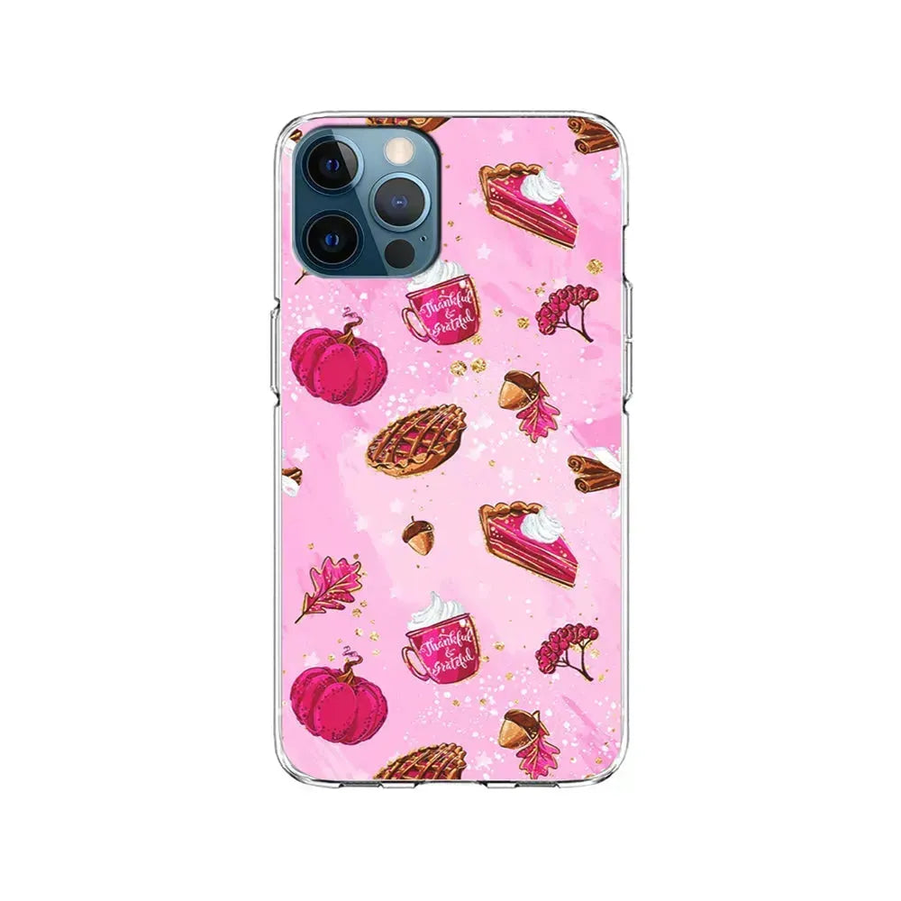 Thanksgiving Pink Aesthetic iPhone 15 Pro Max Case-Clear Soft Case-Xtracase