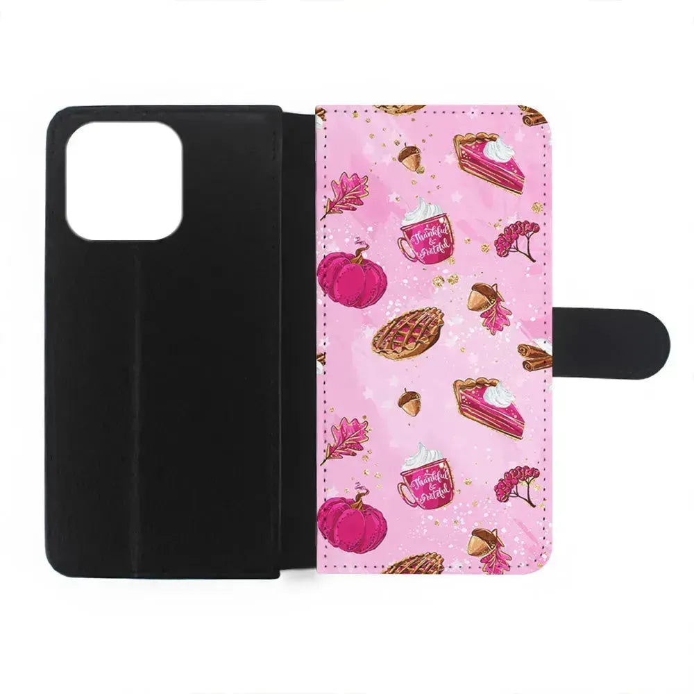 Thanksgiving Pink Aesthetic iPhone 13 Mini Case-Flip Wallet Case-Xtracase