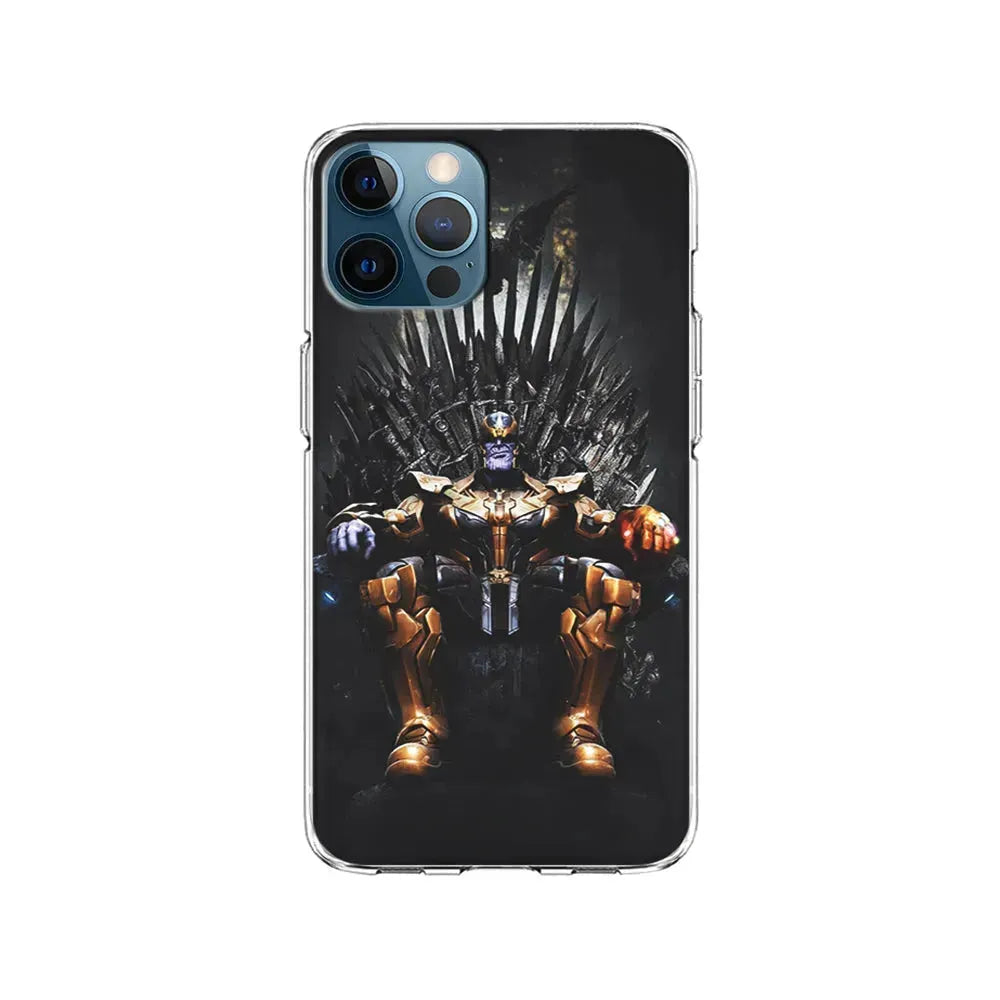 Thanos Sits On The Iron Throne iPhone 15 Pro Max Case-Clear Soft Case-Xtracase