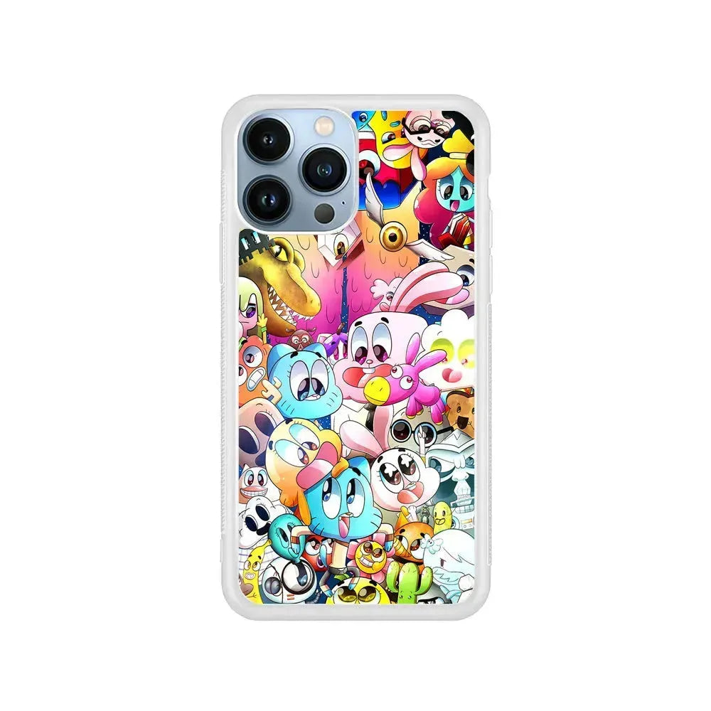 The Amazing World Of Gumball iPhone 15 Pro Max Case-Rubber / White (2D Case)-Xtracase