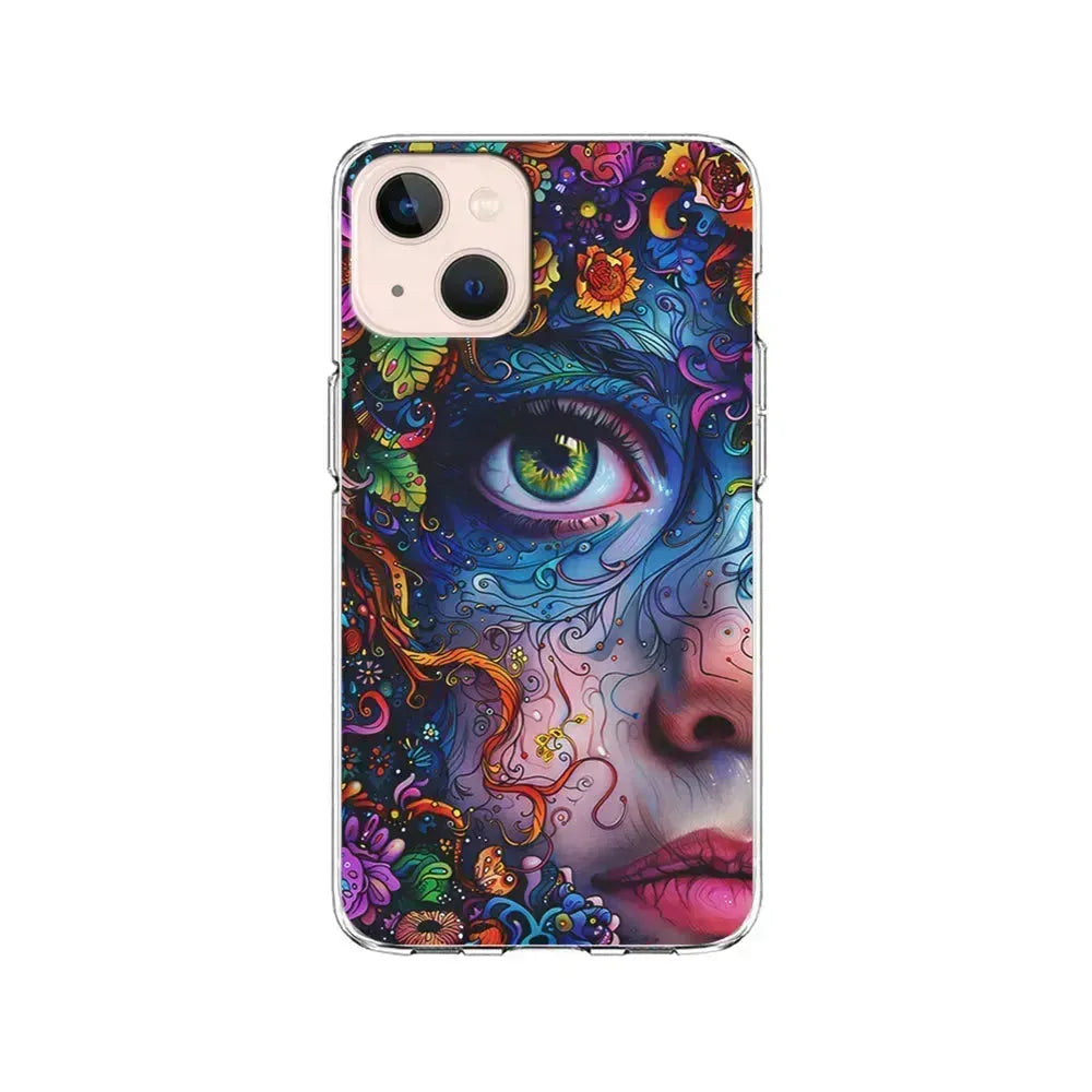 The Flower Fairy Girl Face iPhone 13 Mini Case-Clear Soft Case-Xtracase