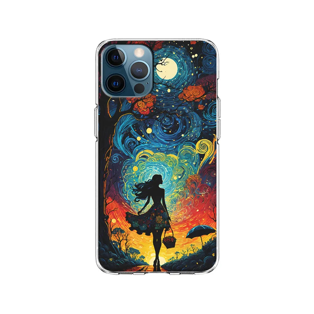 The Girl with The Moon iPhone 13 Pro Case-Clear Soft Case-Xtracase
