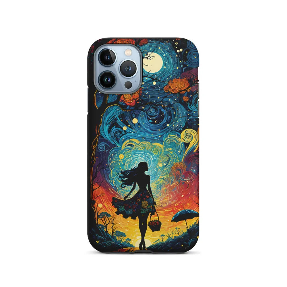 The Girl with The Moon iPhone 13 Pro Case-2 in 1 Tough Case-Xtracase