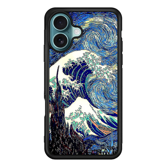 The Great Wave The Starry Night iPhone 16 Case - Xtracase