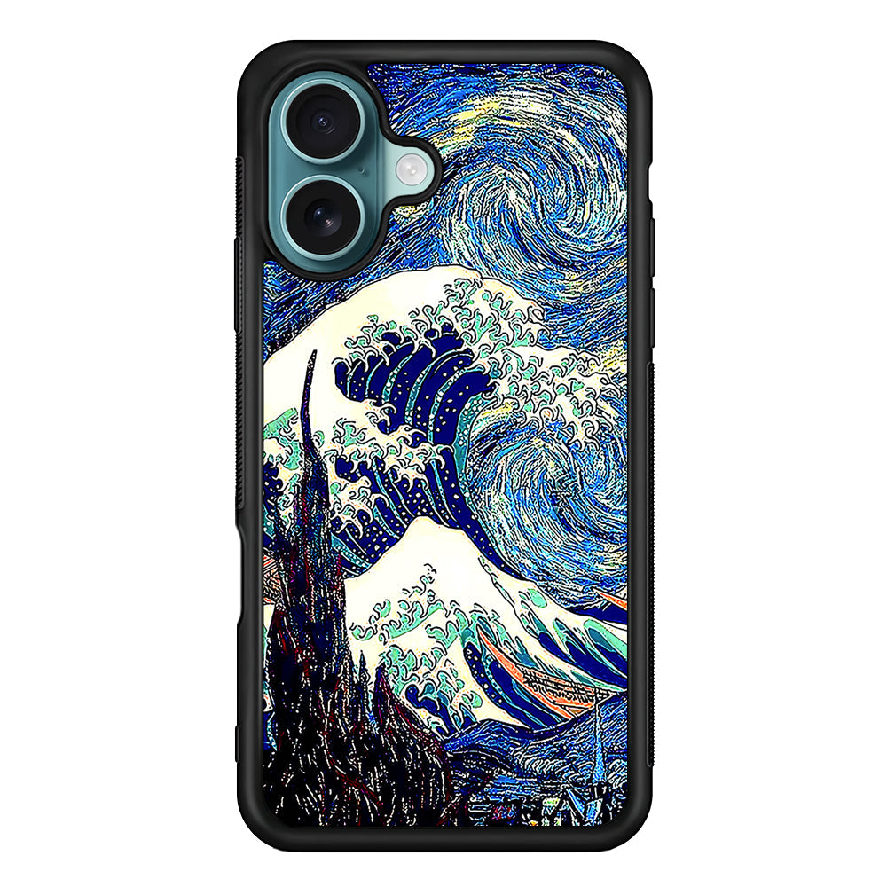 The Great Wave The Starry Night iPhone 16 Plus Case - Xtracase
