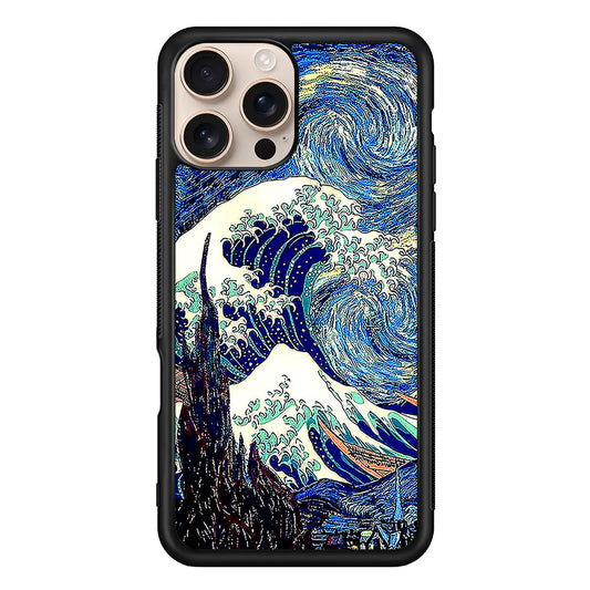 The Great Wave The Starry Night iPhone 16 Pro Max Case - iPhone 16 Pro Max