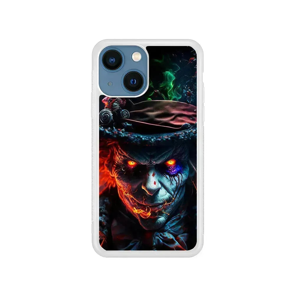 The Mad Hatter Alice in Wonderland iPhone 13 Mini Case-Rubber / White (2D Case)-Xtracase