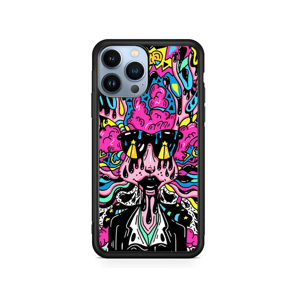 The Melted Lady Graffiti iPhone 13 Pro Case-Rubber / Black (2D Case)-Xtracase