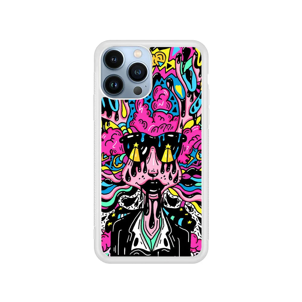 The Melted Lady Graffiti iPhone 13 Pro Case-Rubber / White (2D Case)-Xtracase