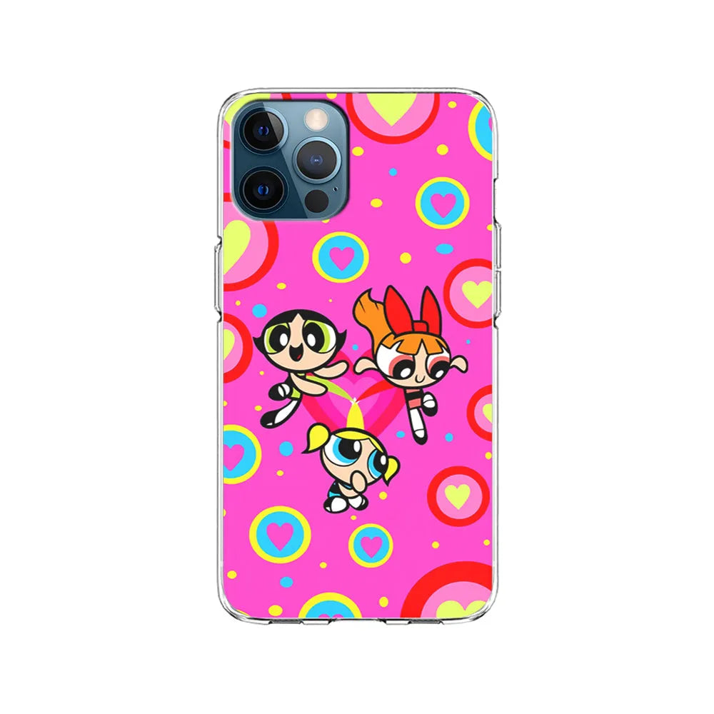The Powerpuff Girls Love Pattern iPhone 13 Pro Case-Clear Soft Case-Xtracase