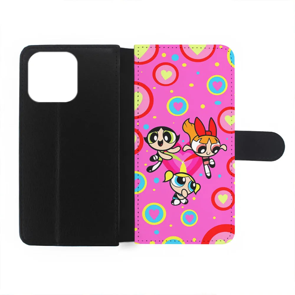 The Powerpuff Girls Love Pattern iPhone 13 Pro Case-Flip Wallet Case-Xtracase