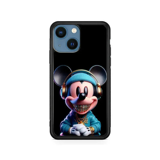 The Rich Mickey Mouse iPhone 13 Mini Case-Rubber / Black (2D Case)-Xtracase
