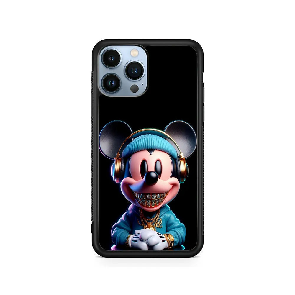 The Rich Mickey Mouse iPhone 13 Pro Case-Rubber / Black (2D Case)-Xtracase