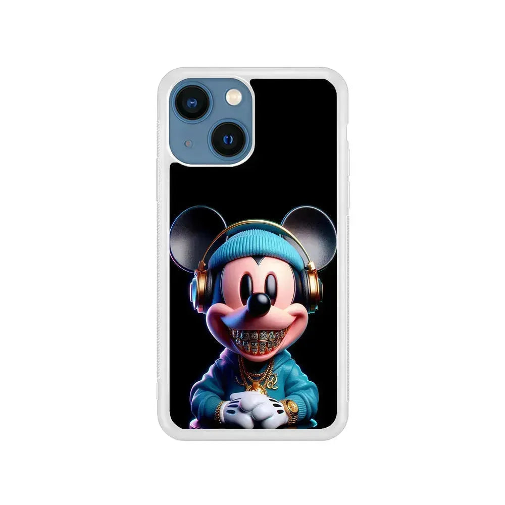 The Rich Mickey Mouse iPhone 13 Mini Case-Rubber / White (2D Case)-Xtracase