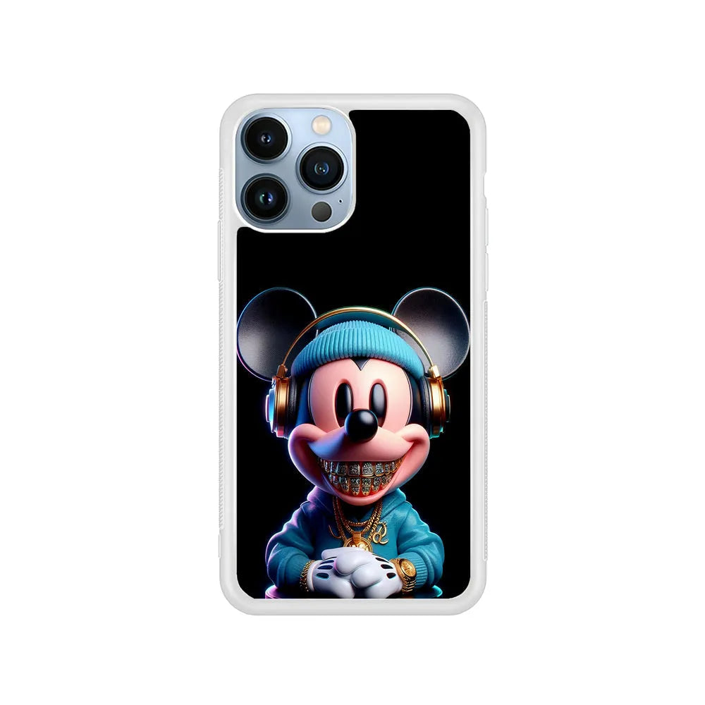 The Rich Mickey Mouse iPhone 13 Pro Case-Rubber / White (2D Case)-Xtracase