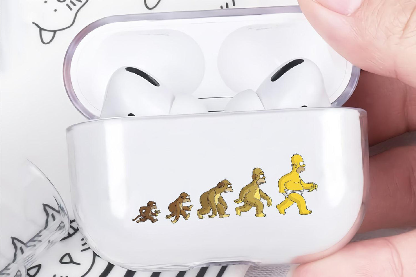 The Simpsons Homersapien Apple Airpod Pro 2 Clear Case-Xtracase