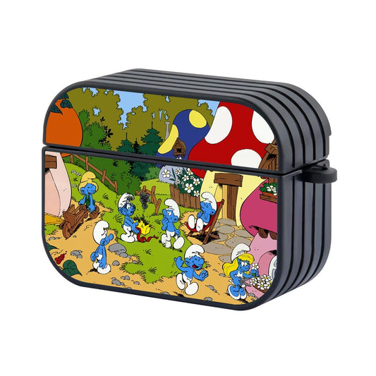 The Smurfs Another Enjoyment at The Village Hard Plastic Case Cover For Apple Airpods Pro 3-Xtracase