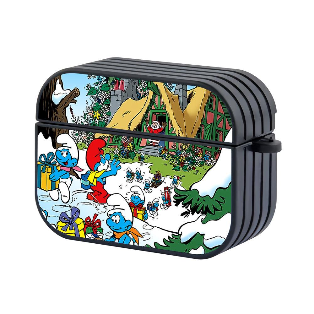 The Smurfs Share Gifts in Winter Hard Plastic Case Cover For Apple Airpods Pro 2-Xtracase
