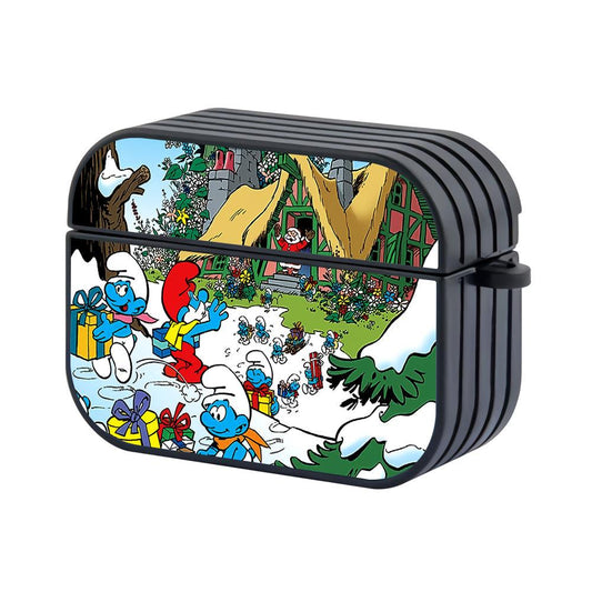 The Smurfs Share Gifts in Winter Hard Plastic Case Cover For Apple Airpods Pro 3-Xtracase