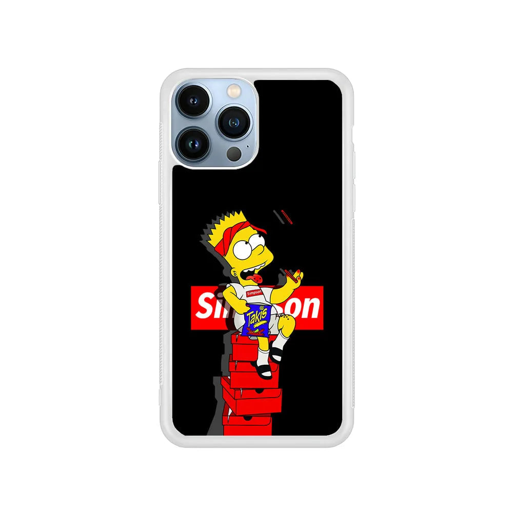 The Stylish Bart Simpson iPhone 13 Pro Case-Rubber / White (2D Case)-Xtracase