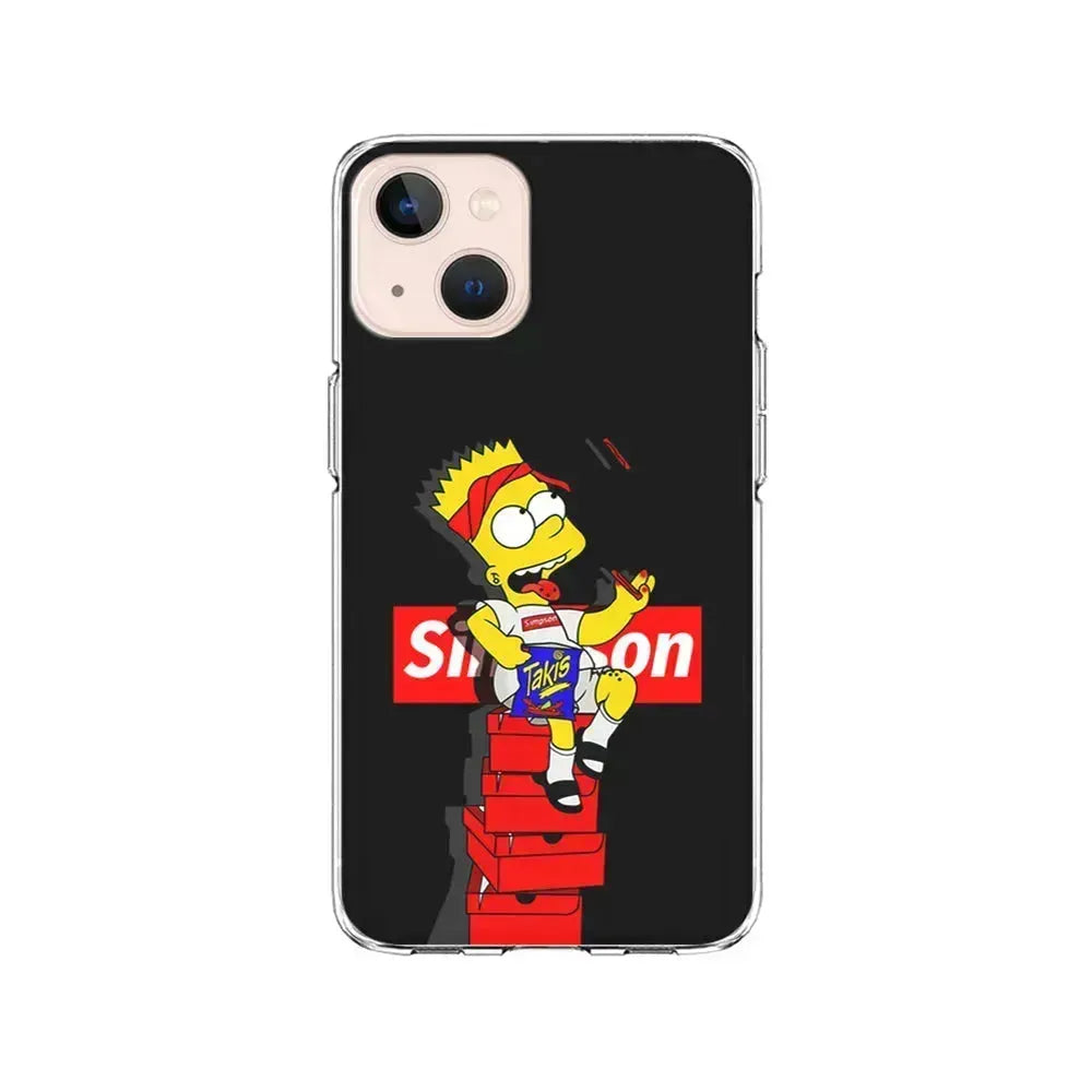 The Stylish Bart Simpson iPhone 13 Mini Case-Clear Soft Case-Xtracase