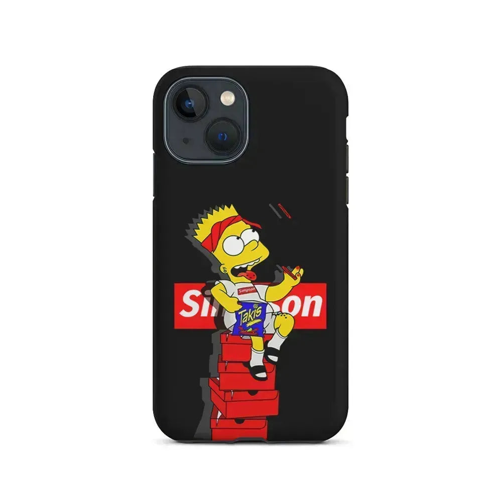 The Stylish Bart Simpson iPhone 13 Mini Case-2 in 1 Tough Case-Xtracase