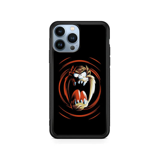 The Tasmanian Devil Face iPhone 13 Pro Case-Rubber / Black (2D Case)-Xtracase