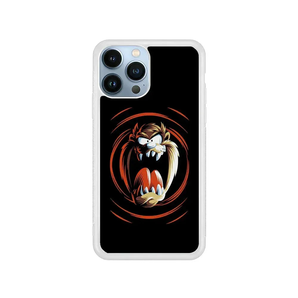 The Tasmanian Devil Face iPhone 15 Pro Max Case-Rubber / White (2D Case)-Xtracase